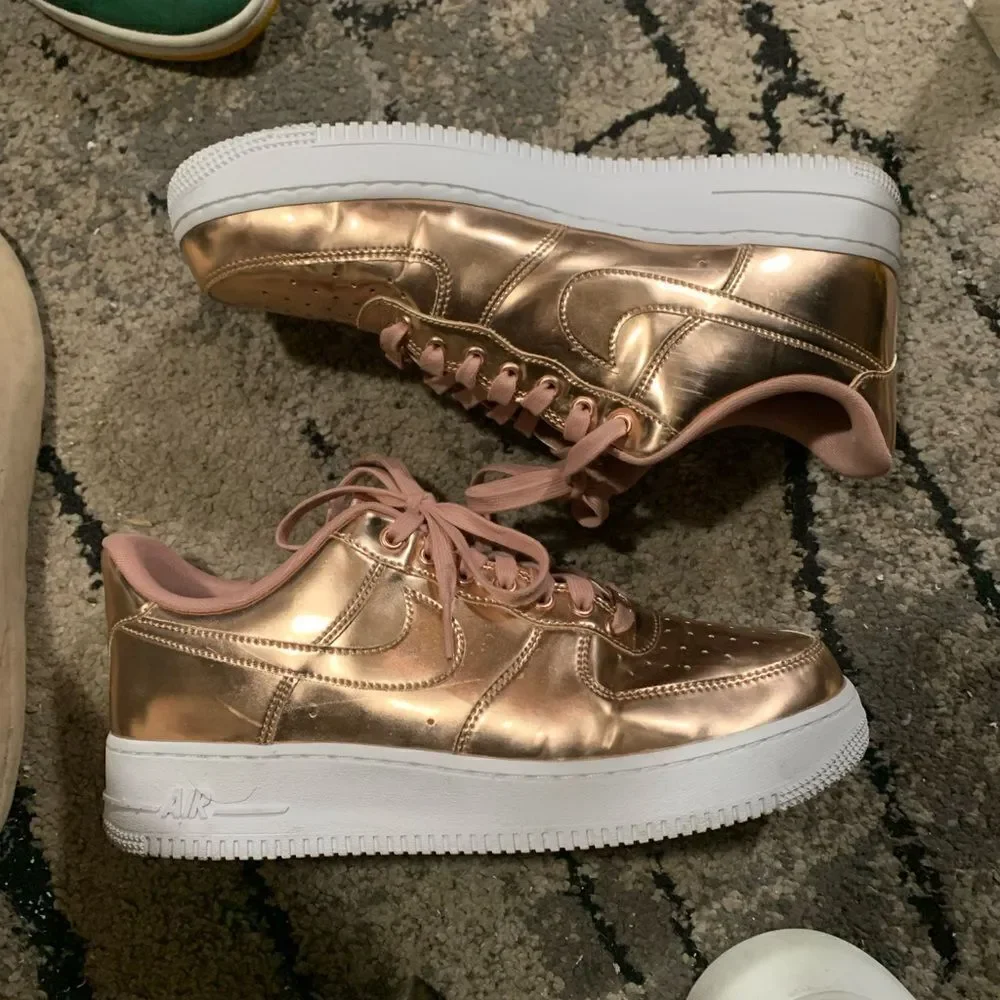dunk Nike Women Air force 1 SP Metallic Rose Gold CQ6566-900 Size 11